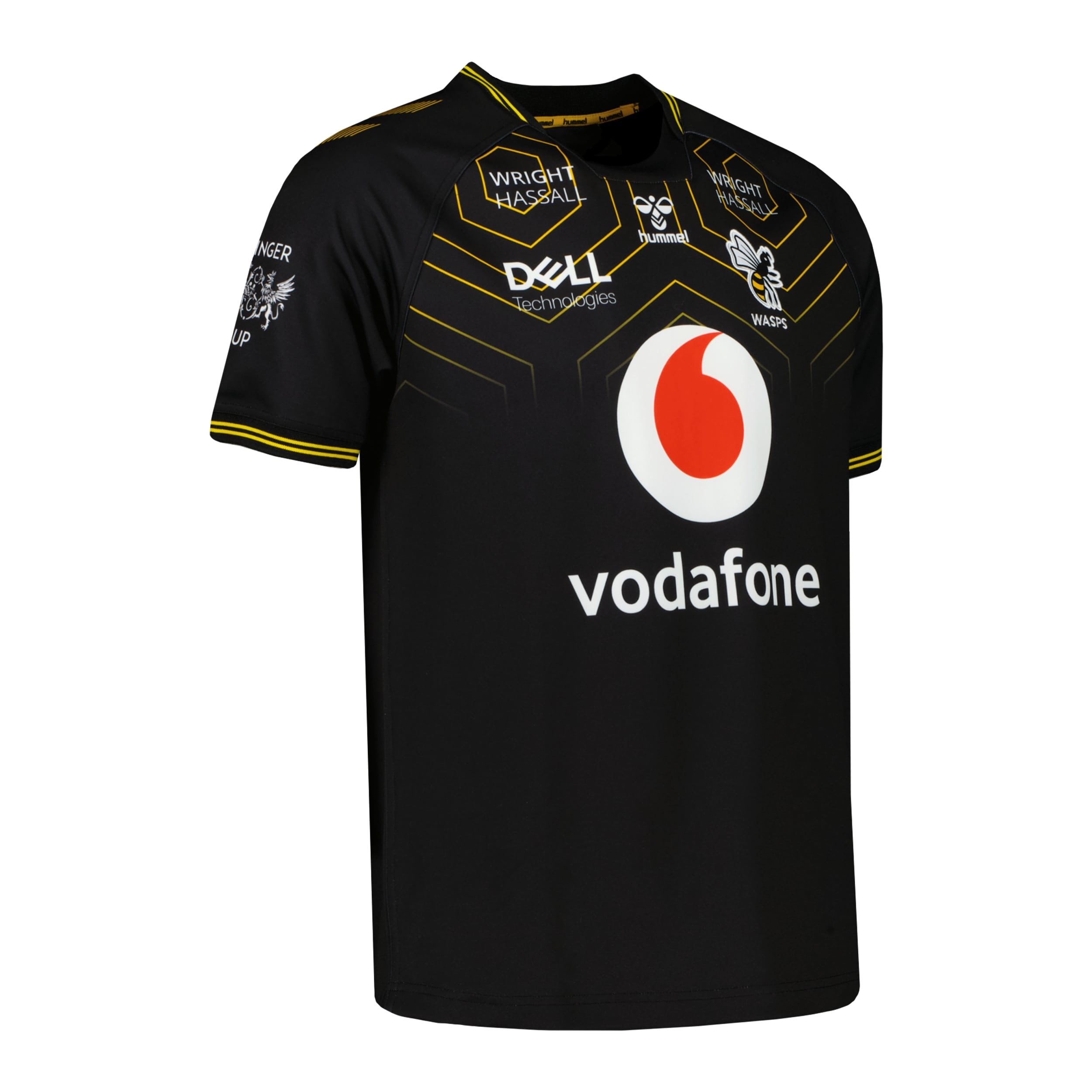 Wasps Rugby Replica Match Shirt Black Side Wasps Rugby Replica Match Shirt Black Side